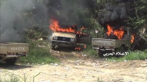 تدمير آليتين ومصرع عدد من مرتزقة الجيش السعودي في جيزان