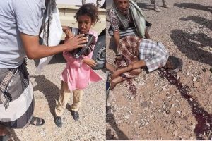 مليشيا الإصلاح تعدم مغترب يمني أمام طفلته في خط العبر بطريقة وحشية “شاهد”