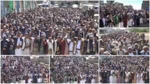 مسيرات جماهيرية ووقفات حاشدة في محافظة ريمة تحت شعار ” الحصار حرب”