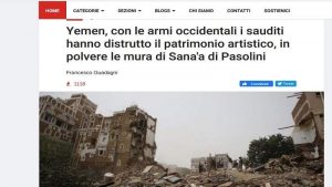 صحيفة إيطالية: السعوديون دمروا بالأسلحة الغربية التراث الفني اليمني وأسوار صنعاء