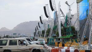 صور للتجهيزات الصوتية الضخمة للفعالية المركزية بذكرى المولد النبوي في صنعاء “شاهد”