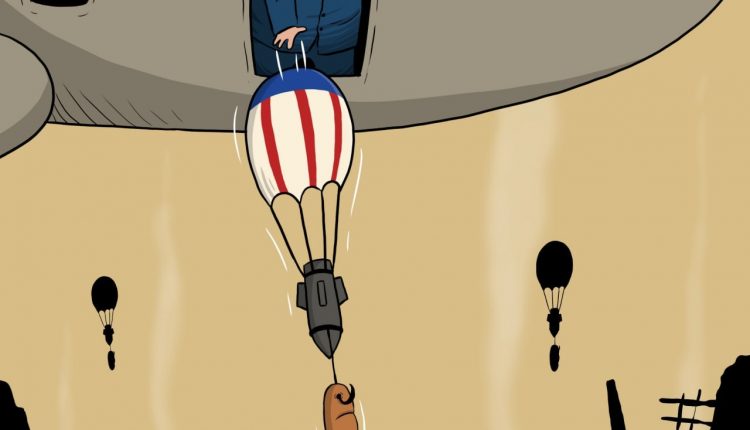 كاريكاتير .. انزال المساعدات على عزة ..استمرار لحرب الإبادة
