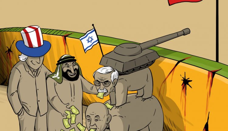 كاريكاتير.. حكومة لبنان تبيع القضية بأموال الخليج المدنسة