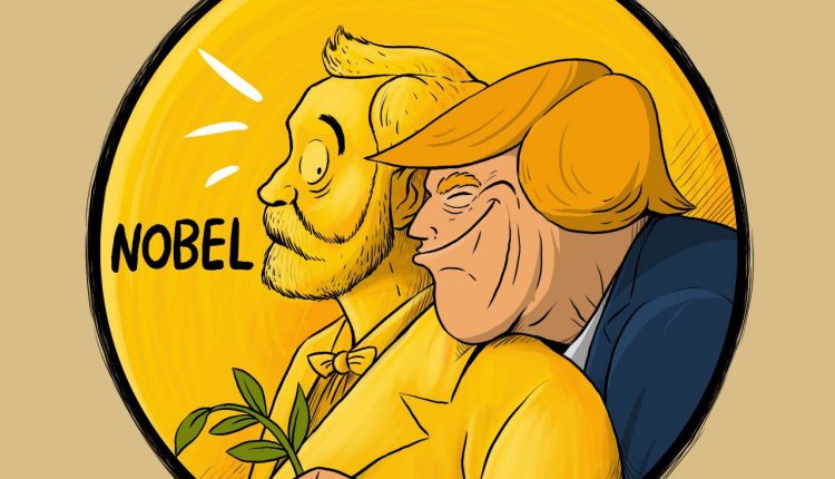 كاريكاتير.. مجنون أمريكا يفشل في الحصول على جائزة نوبل