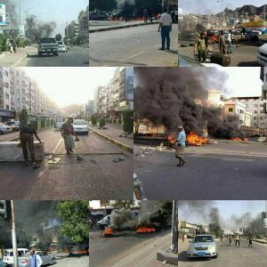 “بالصور” عصيان مدني شامل يشل الحركة التجارية في عدن