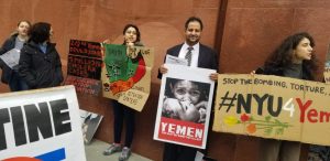 فعالية تضامنية مع الشعب اليمني أمام جامعة نيويورك “صور”