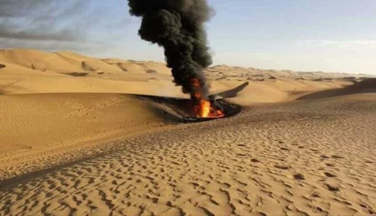 احتراق بئر نفطي في شبوة
