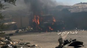 عاجل : تدمير آلية عسكرية للعدو السعودي بنجران