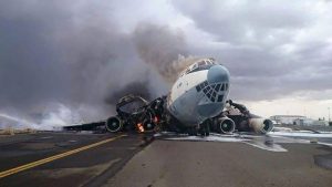 أمريكا تتسبب بكارثة كبرى في مرسى طائرات مطار صنعاء الدولي